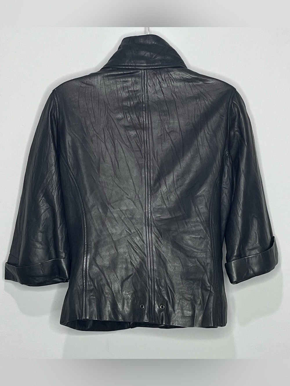 Bagatelle Collection Leather Blazer Jacket Womens Size 8 Kimono Cropped Layer - Picture 2 of 14